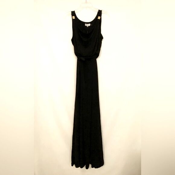 NWT Calvin Klein Black Maxi Dress with relaxed fit upper. Size M. - Picture 2 of 7